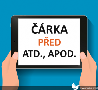 Čárka před atd., apod., aj. — co je správně?